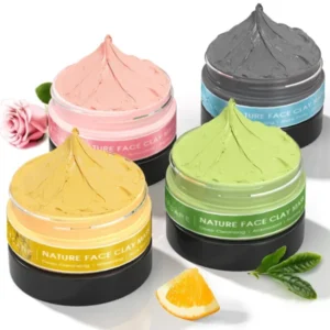 Buy 4 Pcs Clay Mask Set | Turmeric, Vitamin C, Green Tea & Dead Sea Mud | Final Stock