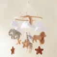 Buy Wooden Crib Mobile with Music Box | Felt Animal Rattles for Baby
