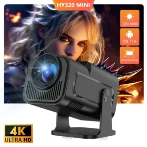 HY320 Android projector. 4K support, 300ANSI, WiFi portable cinema. Shop Final Stock.