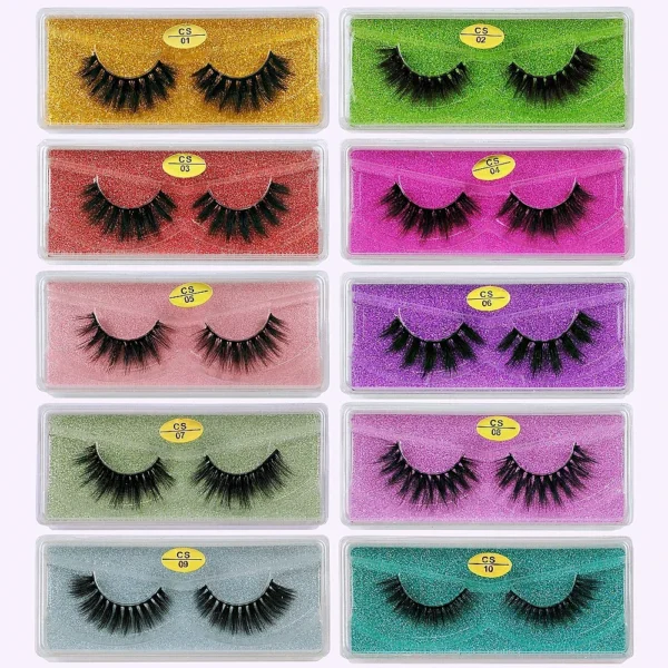 3D mink eyelashes 10 pairs natural false lashes pack in bulk