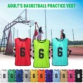 Numbered Adult Basketball Practice Vests - Breathable Scrimmage Pinnies