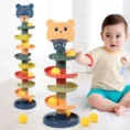 Rolling Ball Gliding Tower | Rotating Track Stacking Toy for Toddlers
